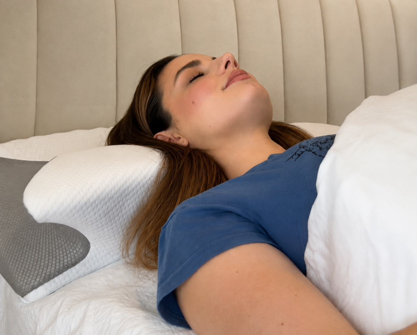 RORIXX Pillow™ -  הכרית האורתופדית לצוואר בצבע אפור בהיר